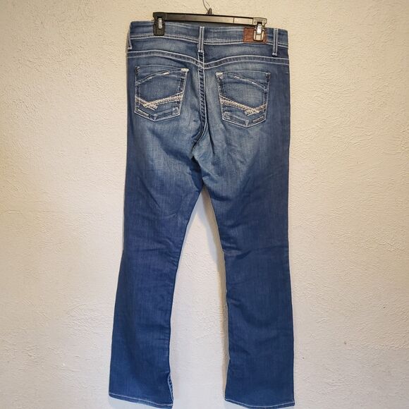 BKE Payton Buckle Jeans Women's Blue Dark Wash Bootcut Boot Cut Size 31L - Picture 6 of 8